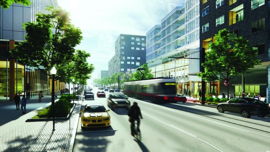 城市街道效景图由奥马哈有轨电车管理局提供
