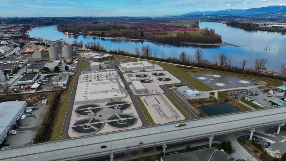 Aerial view of the Metro Vancouver NW Langley plant