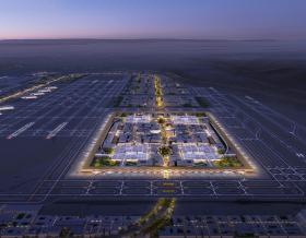 Aerial rendering of the King Salman International Airport 