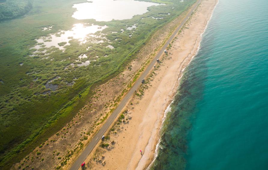 Beach coastline view