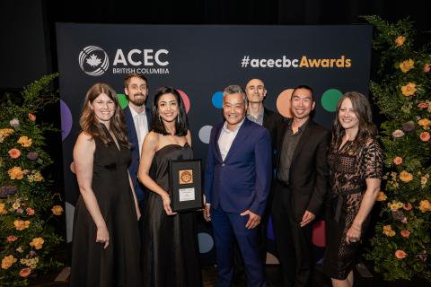 New Westminster Interceptor team accepts ACEC BC Engineering Excellence Award