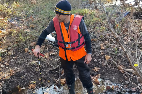 Chris on a river recon for a recent project.