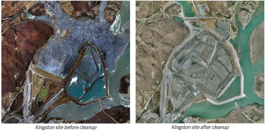 Before and After image of Kingsotn cleanup effort.