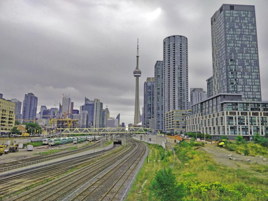 Toronto landscape on the rail