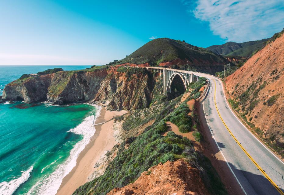 Pacific coastline, view from Highway number 1, California