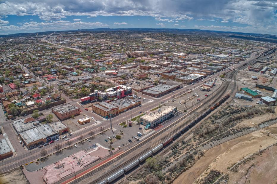 Aerial View of Gallup, New Mexico on Interstate 40